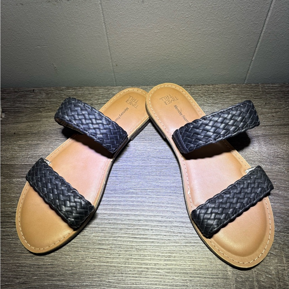 Black Woven Strap Sandals